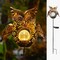 Solar Lights Outdoor Owl Decorative Metal Stakes Lights Crackle Glass Light for Lawn, Yard Art, Pathway, Patio Decor(Bronze)